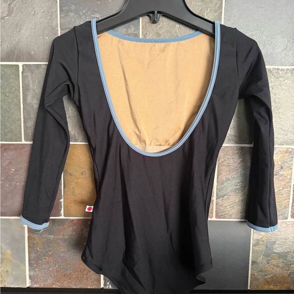 Rare Black/blue trim Yumiko Women’s ballet leotard! - Picture 2 of 2
